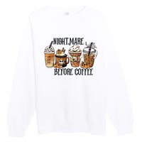 Nightmare Before Coffee Pumpkin Spice Halloween Costume Premium Crewneck Sweatshirt