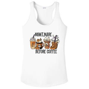 Nightmare Before Coffee Pumpkin Spice Halloween Costume Ladies PosiCharge Competitor Racerback Tank