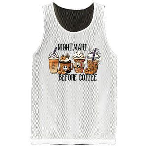 Nightmare Before Coffee Pumpkin Spice Halloween Costume Mesh Reversible Basketball Jersey Tank