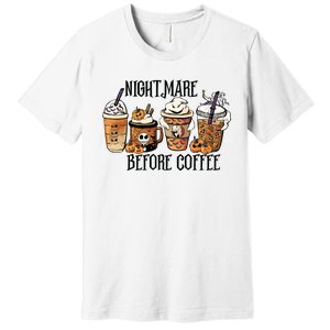 Nightmare Before Coffee Pumpkin Spice Halloween Costume Premium T-Shirt