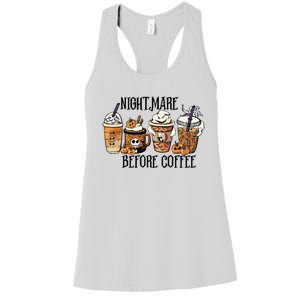 Nightmare Before Coffee Pumpkin Spice Halloween Costume Women's Racerback Tank