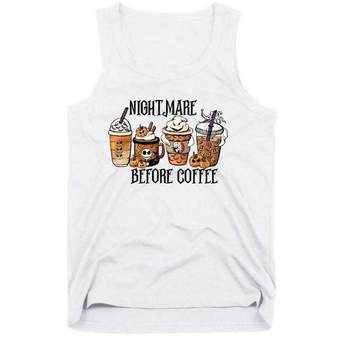 Nightmare Before Coffee Pumpkin Spice Halloween Costume Tank Top