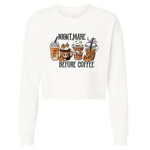 Nightmare Before Coffee Pumpkin Spice Halloween Costume Cropped Pullover Crew