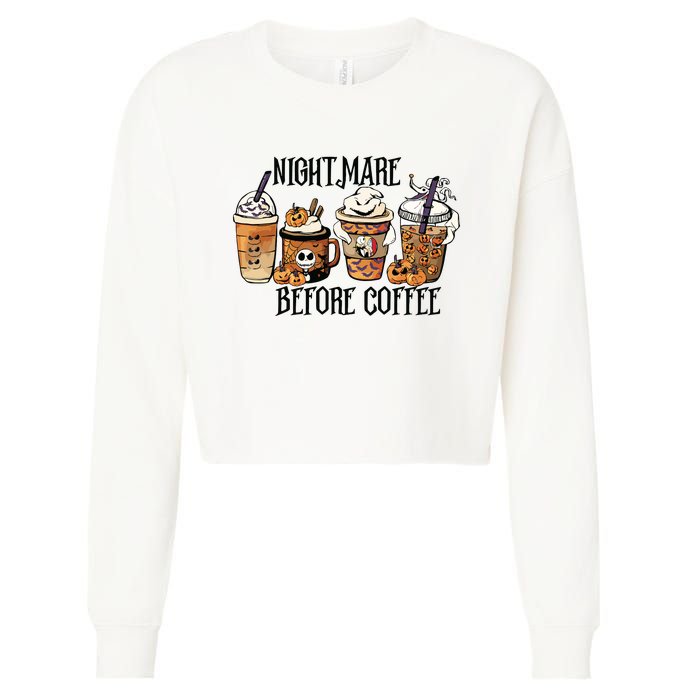 Nightmare Before Coffee Pumpkin Spice Halloween Costume Cropped Pullover Crew