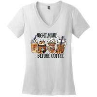 Nightmare Before Coffee Pumpkin Spice Halloween Costume Women's V-Neck T-Shirt