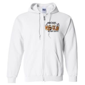 Nightmare Before Coffee Pumpkin Spice Halloween Costume Full Zip Hoodie