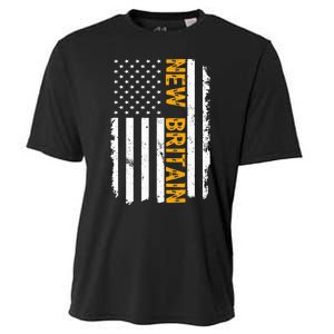 New Britain City State Connecticut Residents American Flag Cooling Performance Crew T-Shirt