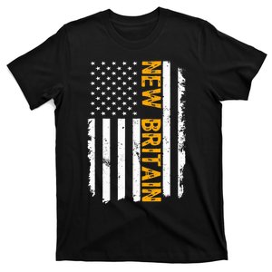 New Britain City State Connecticut Residents American Flag T-Shirt