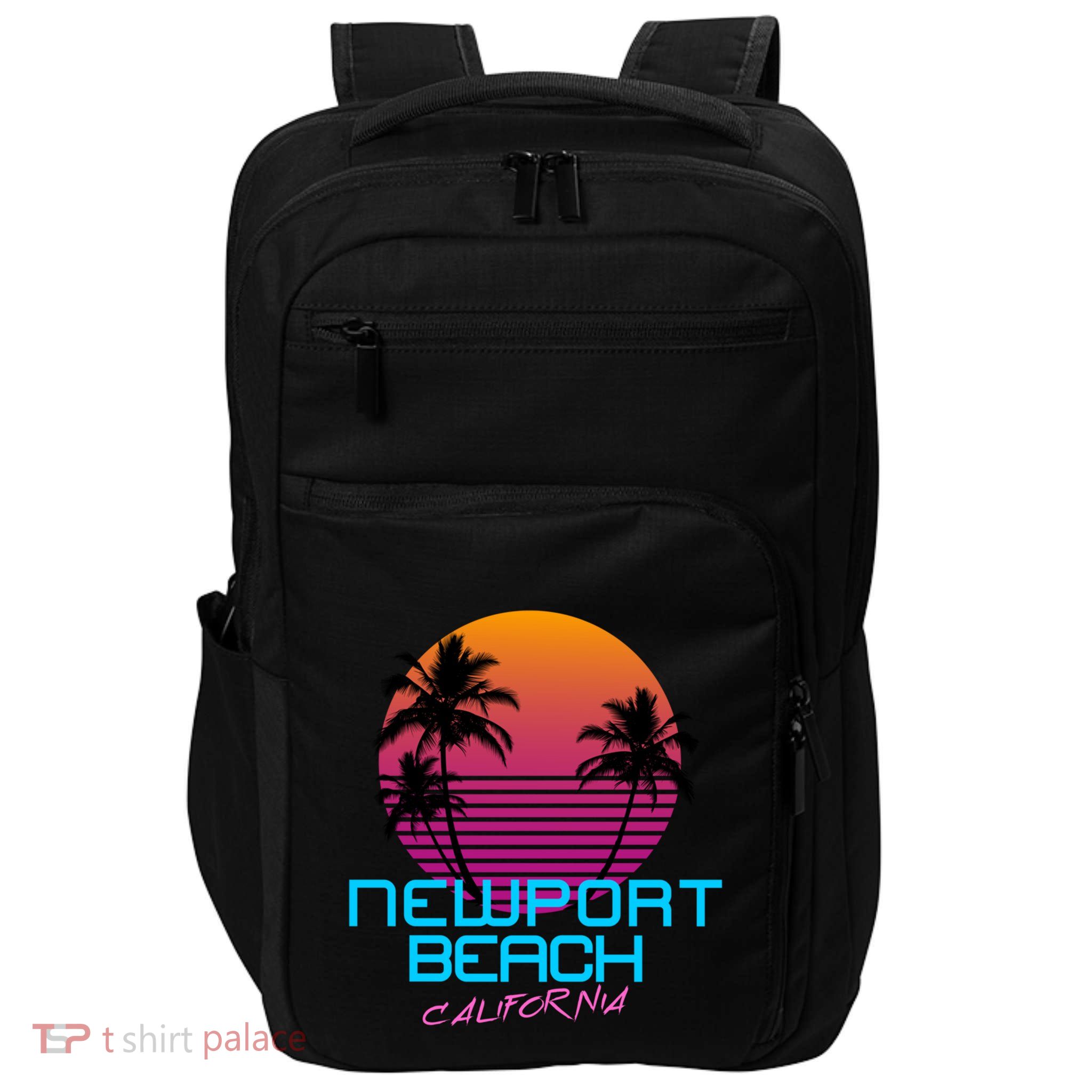 Newport Beach California Retro 80s Meaningful Gift Impact Tech Backpack
