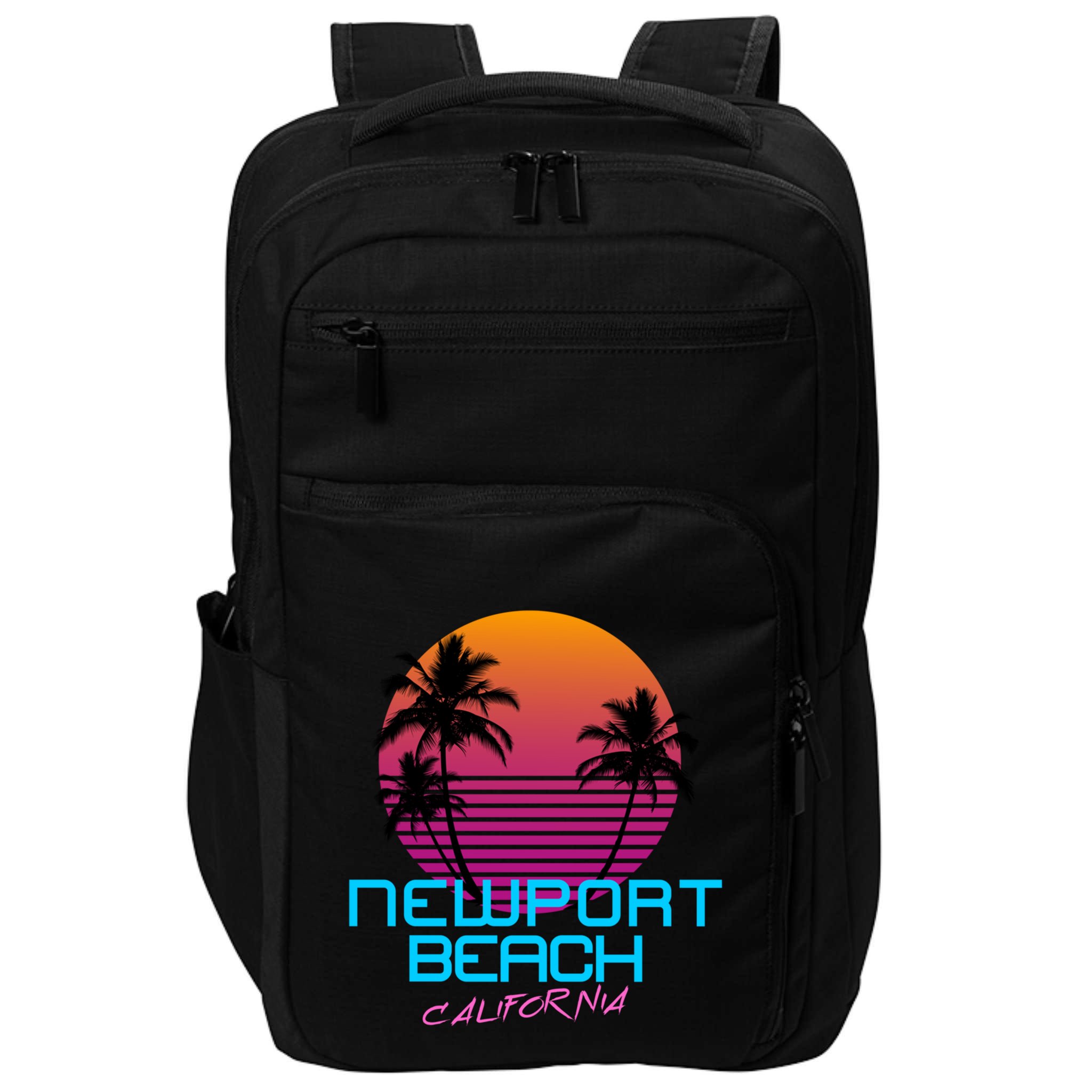 Newport Beach California Retro 80s Meaningful Gift Impact Tech Backpack
