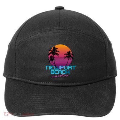 Newport Beach California Retro 80s Meaningful Gift 7-Panel Snapback Hat