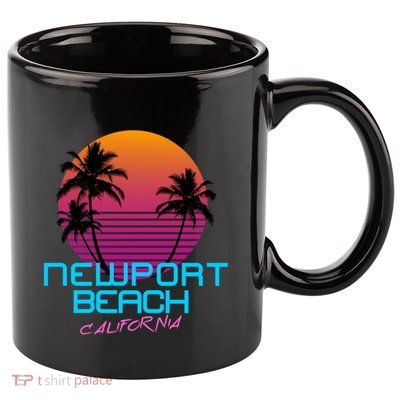 Newport Beach California Retro 80s Meaningful Gift 11oz C Handle Ceramic Mug