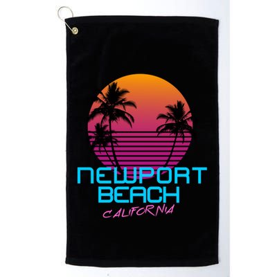 Newport Beach California Retro 80s Meaningful Gift Golf Towel