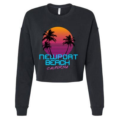 Newport Beach California Retro 80s Meaningful Gift Cropped Pullover Crew