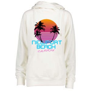 Newport Beach California Retro 80s Meaningful Gift Womens Funnel Neck Pullover Hood