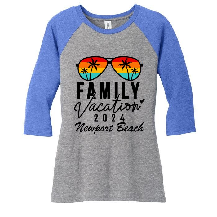 Newport Beach California Family Vacation 2024 Gift Women's Tri-Blend 3/4-Sleeve Raglan Shirt