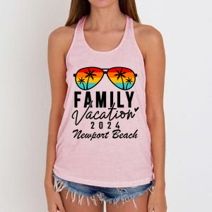 Newport Beach California Family Vacation 2024 Gift Women's Knotted Racerback Tank