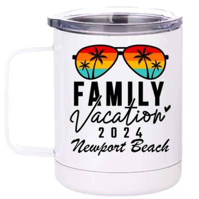 Newport Beach California Family Vacation 2024 Gift 12 oz Stainless Steel Tumbler Cup