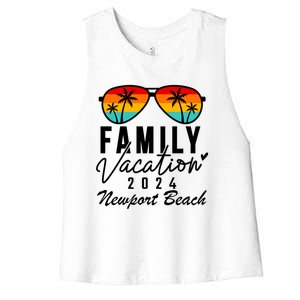 Newport Beach California Family Vacation 2024 Gift Women's Racerback Cropped Tank