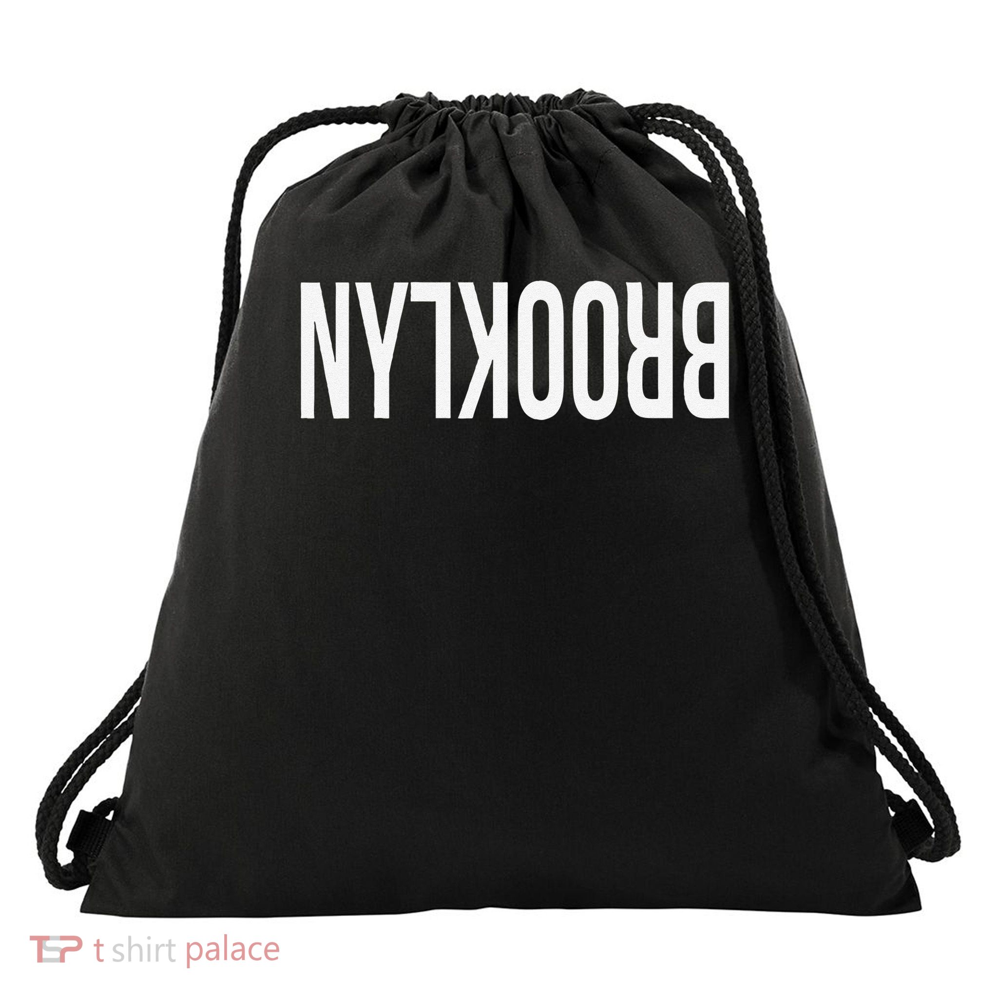 NY Brooklyn Creative Flip Design For New York Fans Funny Drawstring Bag