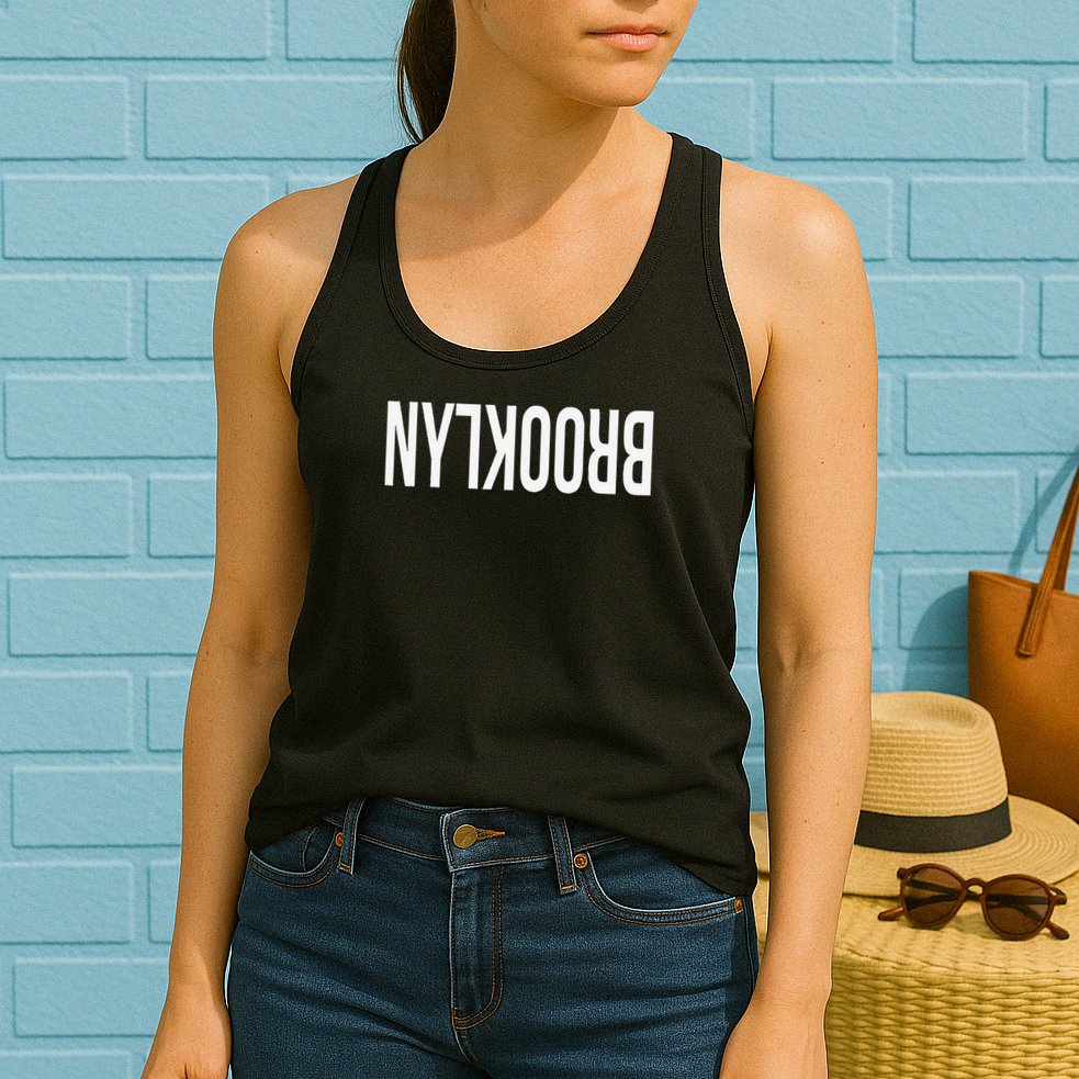 NY Brooklyn Creative Flip Design For New York Fans Funny Womens Tank Top