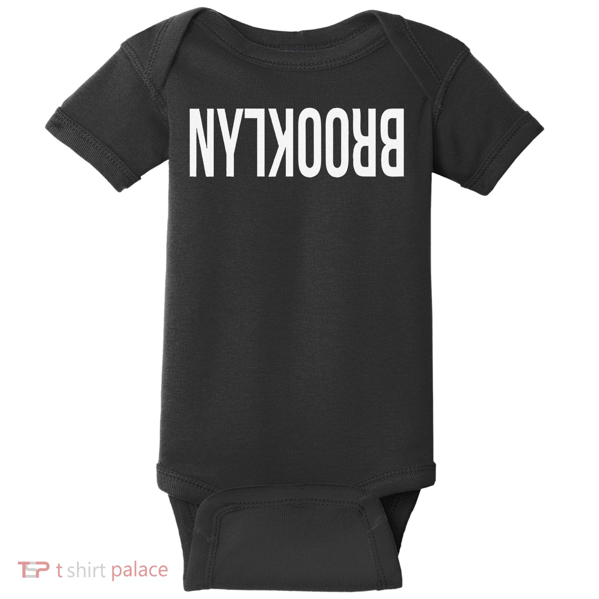NY Brooklyn Creative Flip Design For New York Fans Funny Baby Bodysuit
