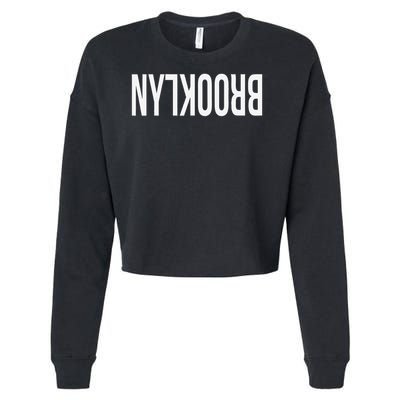 NY Brooklyn Creative Flip Design For New York Fans Funny Cropped Pullover Crew