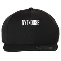 NY Brooklyn Creative Flip Design For New York Fans Funny Wool Snapback Cap