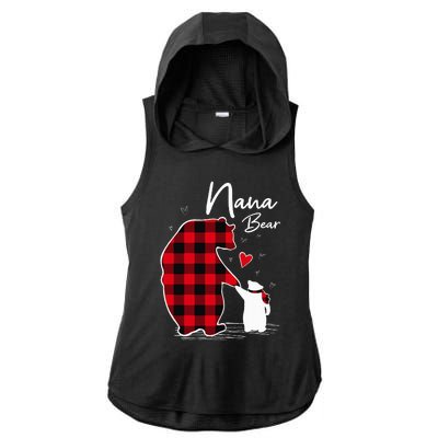 Nana Bear Christmas Pajama Woman Red Plaid Grandma Ladies PosiCharge Tri-Blend Wicking Draft Hoodie Tank