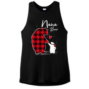 Nana Bear Christmas Pajama Woman Red Plaid Grandma Ladies PosiCharge Tri-Blend Wicking Tank