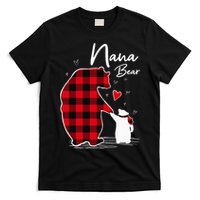 Nana Bear Christmas Pajama Woman Red Plaid Grandma T-Shirt