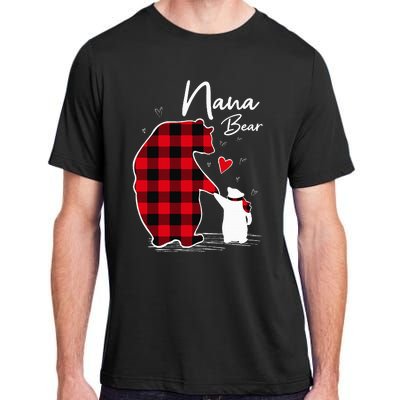 Nana Bear Christmas Pajama Woman Red Plaid Grandma Adult ChromaSoft Performance T-Shirt