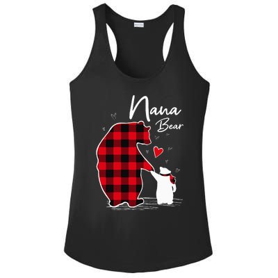 Nana Bear Christmas Pajama Woman Red Plaid Grandma Ladies PosiCharge Competitor Racerback Tank