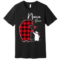 Nana Bear Christmas Pajama Woman Red Plaid Grandma Premium T-Shirt