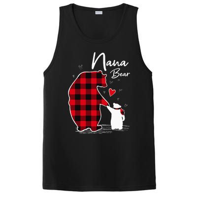 Nana Bear Christmas Pajama Woman Red Plaid Grandma PosiCharge Competitor Tank