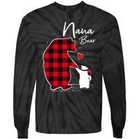 Nana Bear Christmas Pajama Woman Red Plaid Grandma Tie-Dye Long Sleeve Shirt