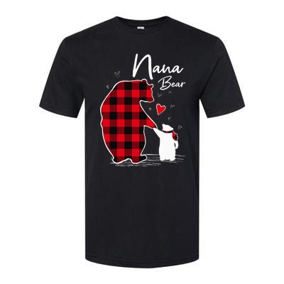 Nana Bear Christmas Pajama Woman Red Plaid Grandma Softstyle CVC T-Shirt