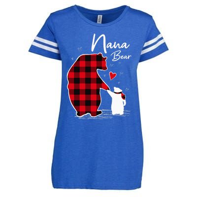 Nana Bear Christmas Pajama Woman Red Plaid Grandma Enza Ladies Jersey Football T-Shirt