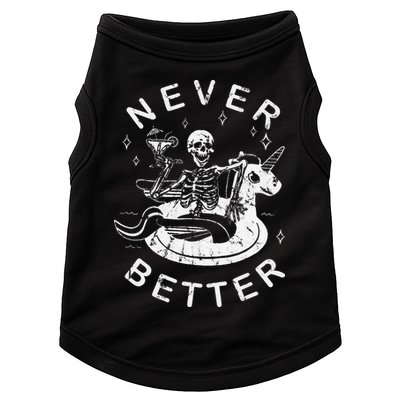 Never Better Chilling Skeleton Unicorn Swimming Float Doggie Tank