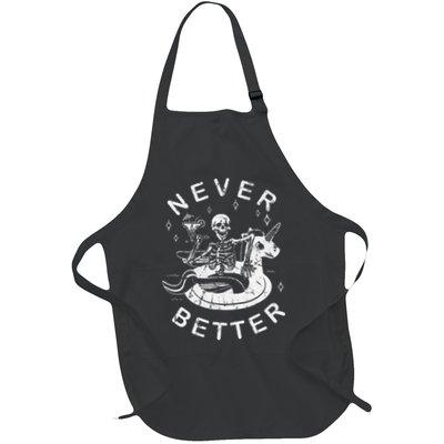 Never Better Chilling Skeleton Unicorn Swimming Float Apron