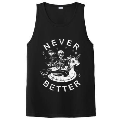 Never Better Chilling Skeleton Unicorn Swimming Float PosiCharge Competitor Tank