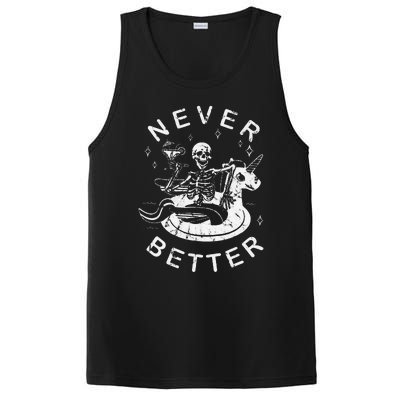 Never Better Chilling Skeleton Unicorn Swimming Float PosiCharge Competitor Tank