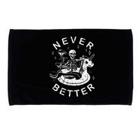 Never Better Chilling Skeleton Unicorn Swimming Float Microfiber Hand Towel