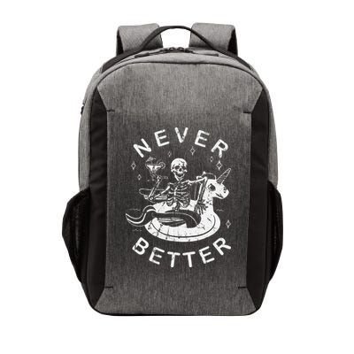 Never Better Chilling Skeleton Unicorn Swimming Float Vector Backpack