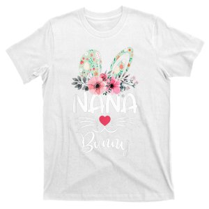 Nana Bunny Cute Bunny Face Happy Easter Grandma T-Shirt