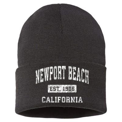 Newport Beach California Ca Vintage Established Sports Sustainable Knit Beanie