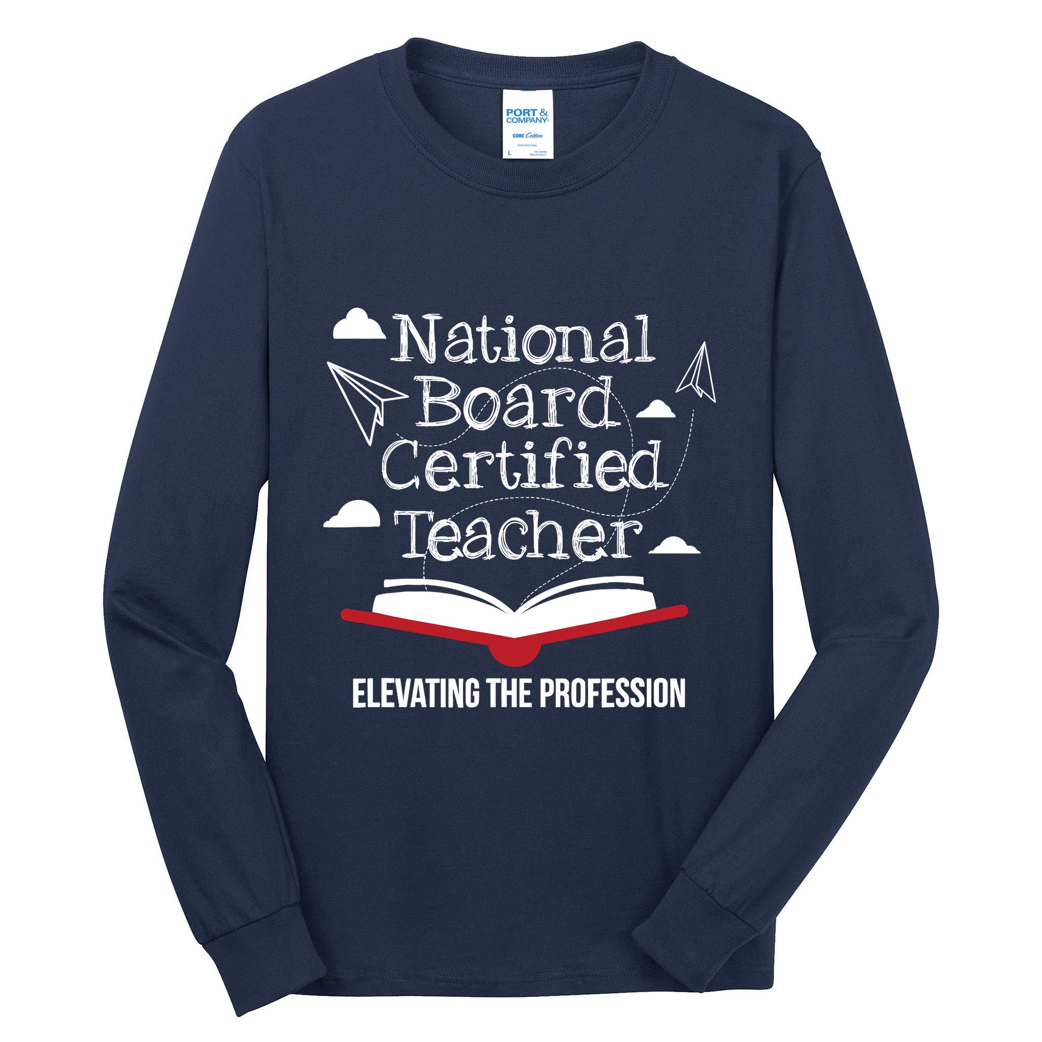 National Board Certified Teacher Open Book Airplane Tall Long Sleeve T-Shirt