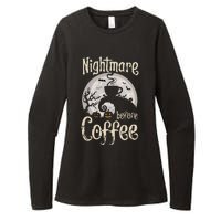 Nightmare Before Coffee Halloween Spooky Coffee Lovers Womens CVC Long Sleeve Shirt