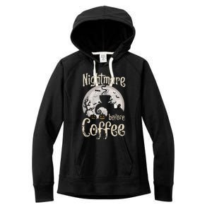 Nightmare Before Coffee Halloween Spooky Coffee Lovers Women's Fleece Hoodie