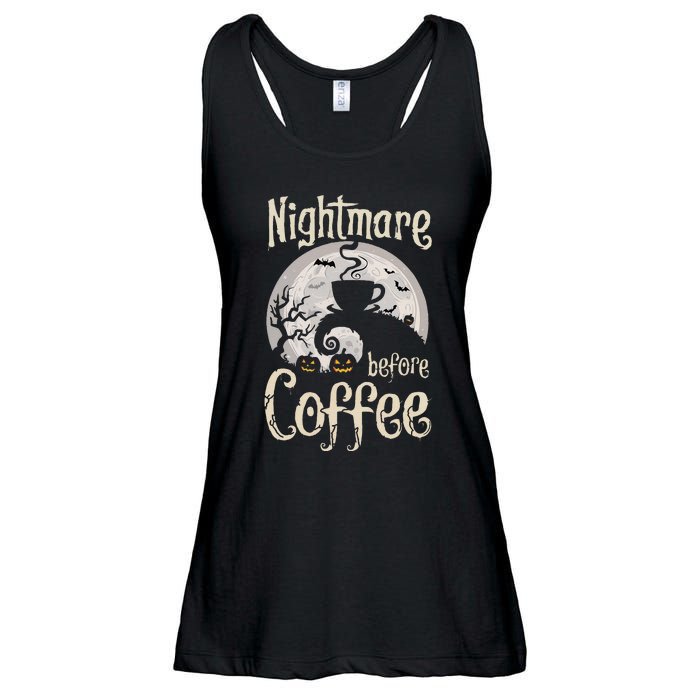 Nightmare Before Coffee Halloween Spooky Coffee Lovers Ladies Essential Flowy Tank